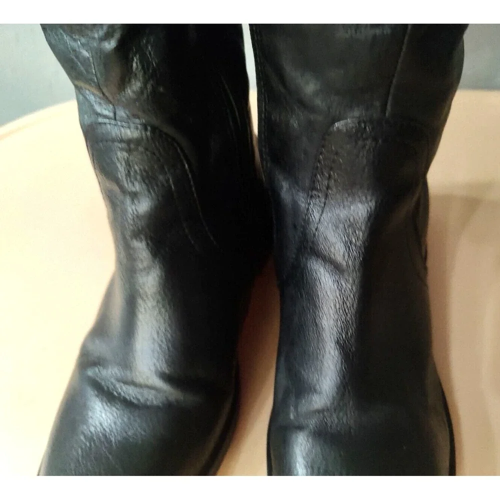 Steve Madden OTK Over Knee Women's Black Leather Boot Size 6M‎ 4441 *